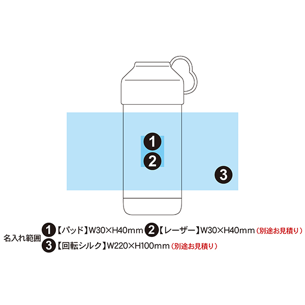 ペットボトルタグ☆円型☆オーダー可 ドリンクボトル 400ml 卵型フタ付き（ダークブルー） 100個