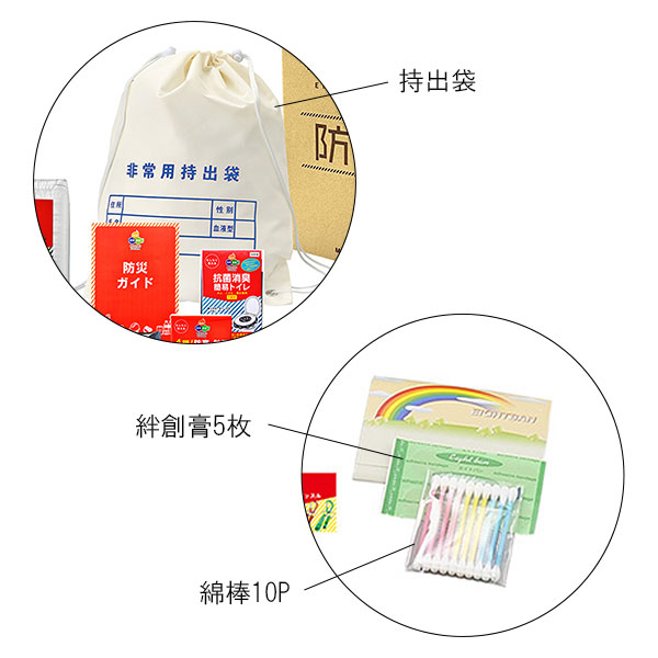 防災リュック 非常用持ち出しセット 非常用持ち出し袋入り防災セット 12点入り | 記念品名入れ工房