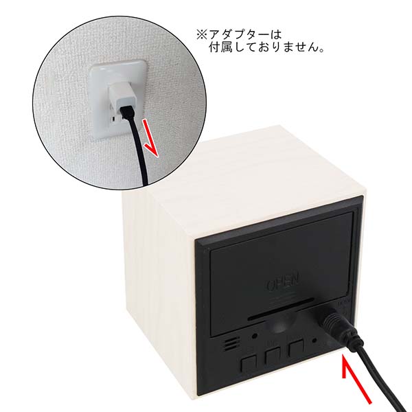 ホワイトウッド 木目調LEDクロック | 記念品名入れ工房