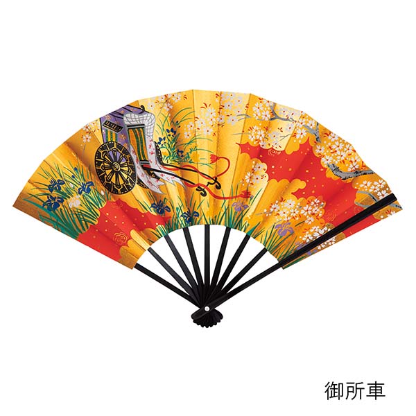 金地飾り扇子 金箔地黒骨 7.5寸9間 | 記念品名入れ工房